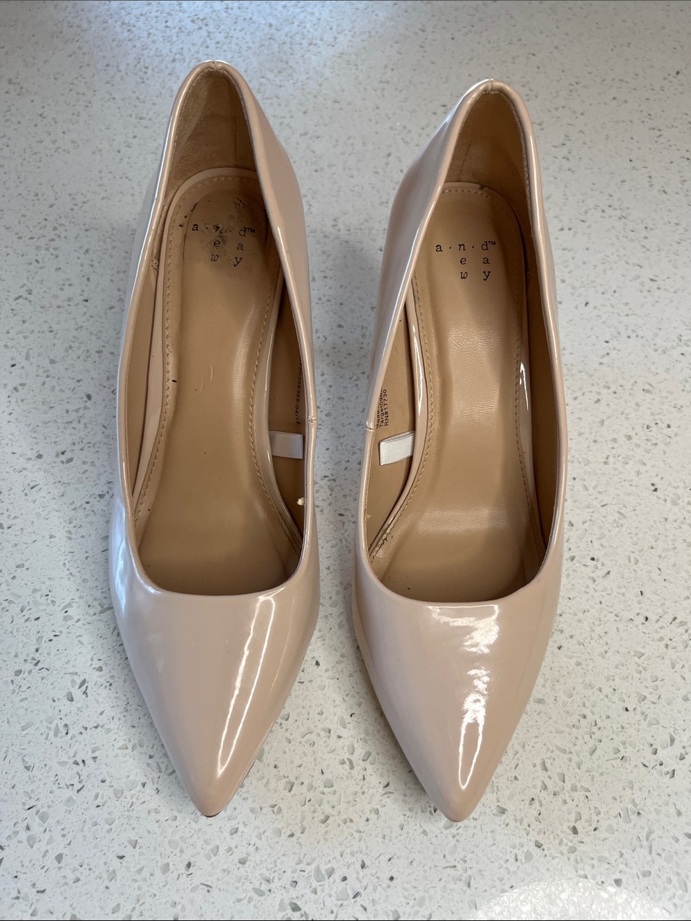 Annan Newy Nude Patent Pointed-Toe Pumps